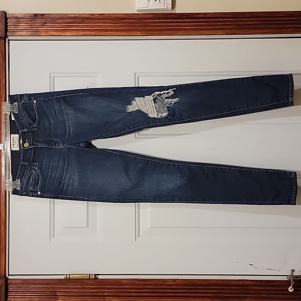 Frame Denim Le Skinny de Jeanne Distressed Jeans Stellar - Size 25